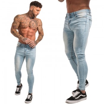 Gingtto Mens Skinny Jeans Black Distressed Denim Stretch Jeans Men Hombre Slim Fit Fashion Elastic Waist Dropshipping zm01