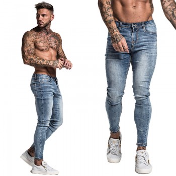 Gingtto Mens Skinny Jeans Black Distressed Denim Stretch Jeans Men Hombre Slim Fit Fashion Elastic Waist Dropshipping zm01