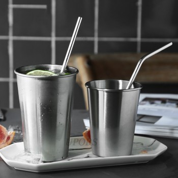 4Pcs/Set Stainless Steel Straw With Cleaner Brush Reusable Metal Drinking Straws Food Grade 6*215MM Straw Random Color Straw Box