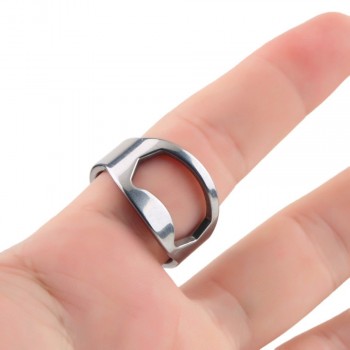 Stainless Steel Creative Bar Tool Beer Bottle Opener Creative Versatile Finger Ring Ring-Shape Beer Bottle Opener Bartender Tool