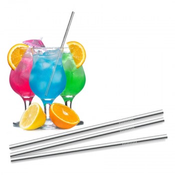 Reusable  Wide Metal Drinking Straws 304 Stainless Steel Sturdy Straight Drinks Straw with Cleaning Brush Bar Party Accessory