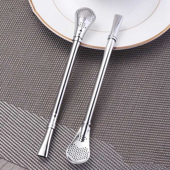 Doatry Creative Stainless Steel Hot Drinking Straw Filter Handmade Yerba Mate Tea Bombilla Gourd Washable Practiacl Tea Tool