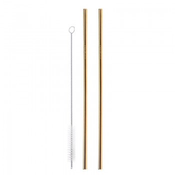 Colorful Metal Straws Reusable Straws Stainless Steel Drinking Straw with Cleaner Brushes for Party Drinkware