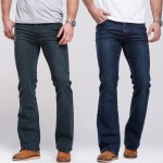 Mens Boot Cut Jeans Slightly Flared Slim Fit Famous Brand Blue Black jeans Designer Classic Male Stretch Denim jeans