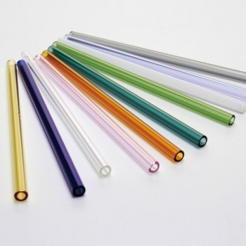 BalleenShiny Glass Straight 20cm Drinking Straws Colorful Resuable Suckers Beverage Store Bar Accessories Juice Milktea Tools