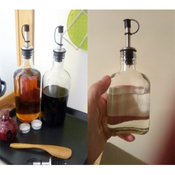 1PC Stainless Steel Oil Bottle Spout Pourer/Mouth with Stopper Flask Dry Red Wine Pot Bottle Cork Plug Olive Pourer Dispenser