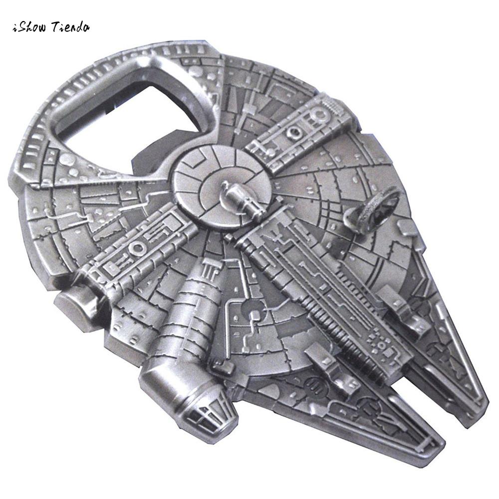 1PC  6.5*5.5cm Star Wars Millenium Falcon Metal Bottle Opener Spaceship Shaped  Falcon Bottle Opener Car Key Chain Kitchen Tool