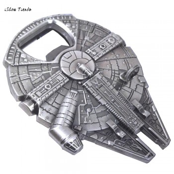 1PC  6.5*5.5cm Star Wars Millenium Falcon Metal Bottle Opener Spaceship Shaped  Falcon Bottle Opener Car Key Chain Kitchen Tool