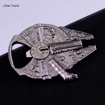 1PC  6.5*5.5cm Star Wars Millenium Falcon Metal Bottle Opener Spaceship Shaped  Falcon Bottle Opener Car Key Chain Kitchen Tool