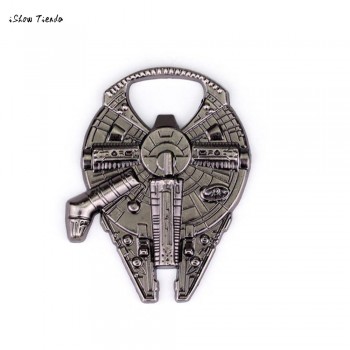 1PC  6.5*5.5cm Star Wars Millenium Falcon Metal Bottle Opener Spaceship Shaped  Falcon Bottle Opener Car Key Chain Kitchen Tool