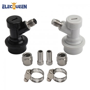 Thread Ball Lock Keg Disconnect Set With SS 1/4 Barb Swivel Adapters,Liquid amp; Gas With 1/4MFL