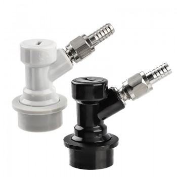 Thread Ball Lock Keg Disconnect Set With SS 1/4 Barb Swivel Adapters,Liquid amp; Gas With 1/4MFL