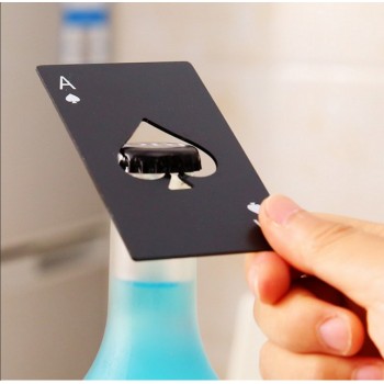 Stainless Steel Beer wine Bottle Opener Black/Silver Poker Card Spades Personalized  Bottle Opener Bar Tool kitchen tools
