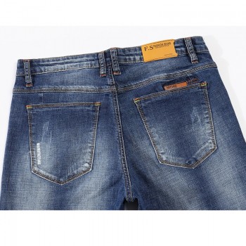 KSTUN Mens Jeans Summer Thin Business Casual Slim Straight Jeans Stretch Denim Pants Trousers Classic Cowboys Young Man Jean 38