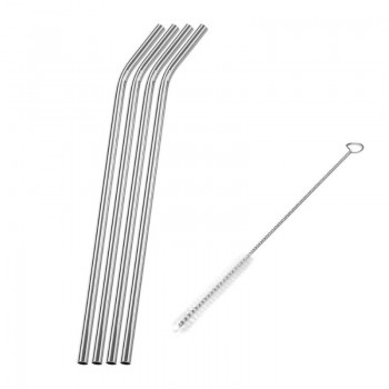 1/2/4/6/8pcs Metal Straw Reusable Drinking Stainless Steel Straw with 1/2/3 Cleaner Brush for Mugs Bar Barware Accessories