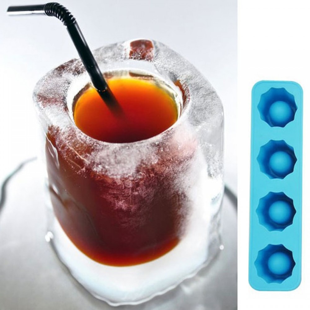 1PCS Creative 3D Ice Cube Mold Freeze 4 Cups Glasses Mould Novelty Gifts Tray Summer Party Kitchen Drinking Bar Glass Tools