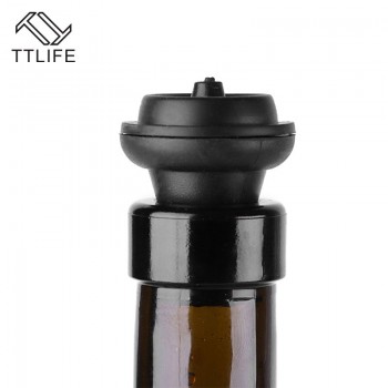 TTLIFE 4pcs Red Wine Vacuum Air Pump Bottle Stopper Reusable Sealer Vacuum Wine Saver Bottle Stopper Bar Supplies
