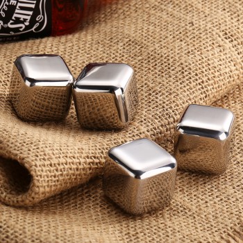 10 pcs/lot Stainless Steel Whiskey Stones Ice Cubes Soapstone Glacier Cooler Stone Free shipping