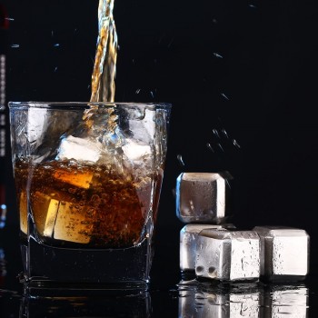 10 pcs/lot Stainless Steel Whiskey Stones Ice Cubes Soapstone Glacier Cooler Stone Free shipping