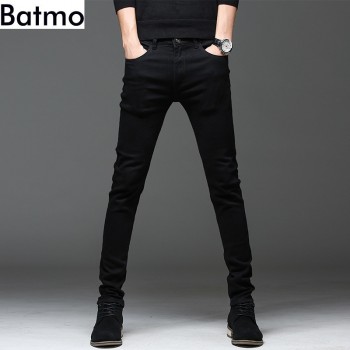 Batmo 2018 new arrival high quality casual slim elastic black jeans men ,mens pencil pants ,skinny jeans men 2108