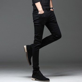 Batmo 2018 new arrival high quality casual slim elastic black jeans men ,mens pencil pants ,skinny jeans men 2108