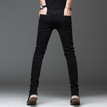 Batmo 2018 new arrival high quality casual slim elastic black jeans men ,mens pencil pants ,skinny jeans men 2108