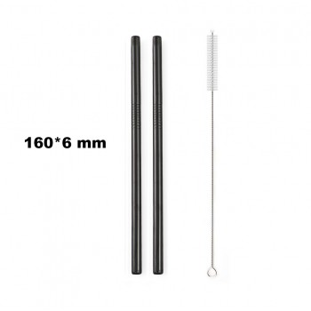 JANKNG Short 16cm Colorful Metal Straw 3-Pcs Stainless Steel Straws Reusable Bent Straw Mug Coffee Drinking Straw Cleaner Brush