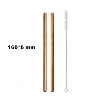 JANKNG Short 16cm Colorful Metal Straw 3-Pcs Stainless Steel Straws Reusable Bent Straw Mug Coffee Drinking Straw Cleaner Brush