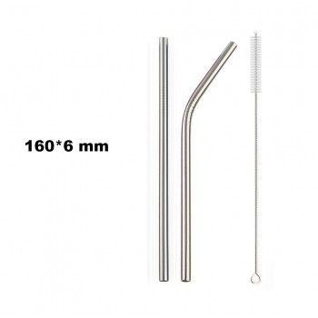 JANKNG Short 16cm Colorful Metal Straw 3-Pcs Stainless Steel Straws Reusable Bent Straw Mug Coffee Drinking Straw Cleaner Brush