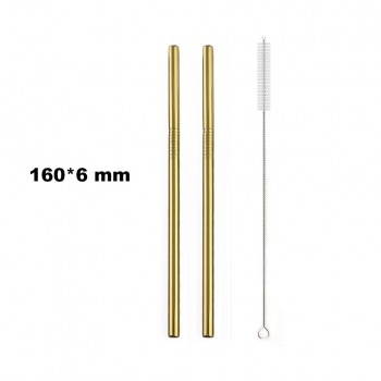 JANKNG Short 16cm Colorful Metal Straw 3-Pcs Stainless Steel Straws Reusable Bent Straw Mug Coffee Drinking Straw Cleaner Brush