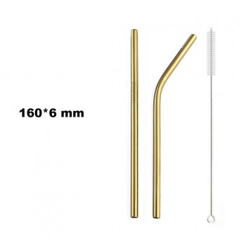 JANKNG Short 16cm Colorful Metal Straw 3-Pcs Stainless Steel Straws Reusable Bent Straw Mug Coffee Drinking Straw Cleaner Brush