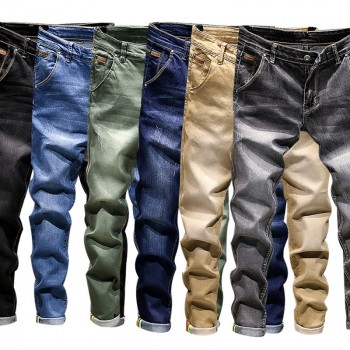 WENYUJH Fashion Skinny Jeans Mens Straight Dark Blue 2018 Autumn New Mens Casual Biker Denim Jeans Male Stretch Trouser Pants