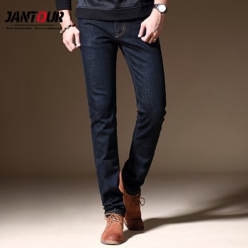 jantour 2017 new luxury Mens brand black jeans men cotton skinny Slim Solid Casual Stretch Denim jean mens long Pants male