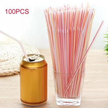 100PCS Curved Plastic Drinking Straw Cocktail Lounge Wedding Birthday Party Special Summer Drinking Straws Eco-friendly