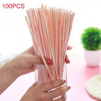 100PCS Curved Plastic Drinking Straw Cocktail Lounge Wedding Birthday Party Special Summer Drinking Straws Eco-friendly