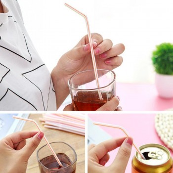 100PCS Curved Plastic Drinking Straw Cocktail Lounge Wedding Birthday Party Special Summer Drinking Straws Eco-friendly