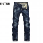 KSTUN Mens Jeans Classic Direct Stretch Dark Blue Business Casual Denim Pants Slim Scratched Long Trousers Gentleman Cowboys 38