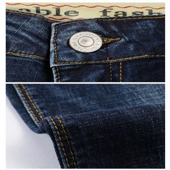 KSTUN Mens Jeans Classic Direct Stretch Dark Blue Business Casual Denim Pants Slim Scratched Long Trousers Gentleman Cowboys 38