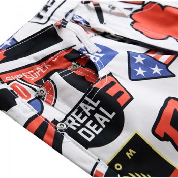 2018 new jeans men imprimer Color printing design stretch jeans Soft Comfortable European and American style jeans men #5615