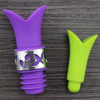 Lily Flower Wine Pourer Silicone Sealing Bottle Cap Color Fresh Wine Keep Bottle Pourer Cork Topper Spout Plug Cap Seal Stoppeer