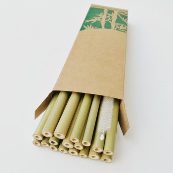 10pcs/set Natural Bamboo Drinking Straws Reusable Eco-Friendly Party Kitchen + Clean Brush for Drop Shipping Wholesale