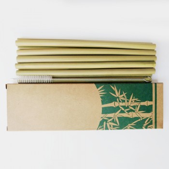 10pcs/set Natural Bamboo Drinking Straws Reusable Eco-Friendly Party Kitchen + Clean Brush for Drop Shipping Wholesale