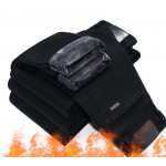 Sulee Brand Trousers Grey Fleece Men Clothes  Black Elasticity Warm Thinker Winter Jeans Business Casual Male Denim Slim Pants