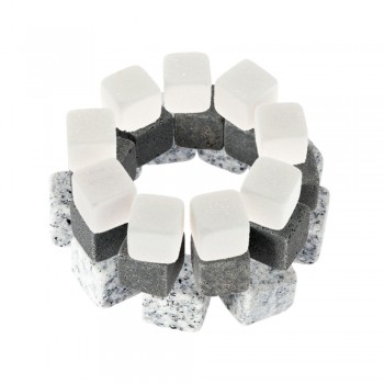 9 Pcs Reusable Whiskey Stones Chillers Granite Wine Drinks Cooler Ice Cubes Whiskey Rocks Bulk