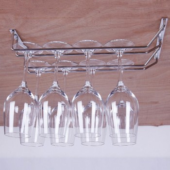 27/35/55cm Stainless Steel Kitchen Home Supplies Wine Glass Rack Hanging Large Chrome Stemware Holder Under Cabinet