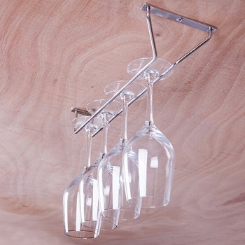 27/35/55cm Stainless Steel Kitchen Home Supplies Wine Glass Rack Hanging Large Chrome Stemware Holder Under Cabinet