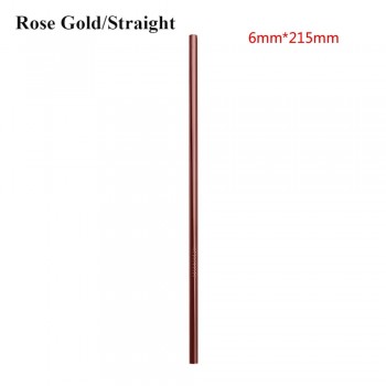 6/12mm*215mm Stainless Steel Drinking Straw Reusable Straight Metal Straws Fruit Juice Milk Eco-Friendly Bar Accessories