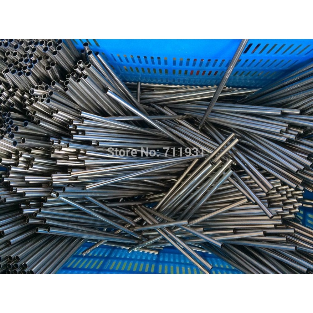 WOWSHINE Promotion! Free shipping 100pcs/lot Metal drinking straw stainless steel straw food grade 8MM*0.55MM*242