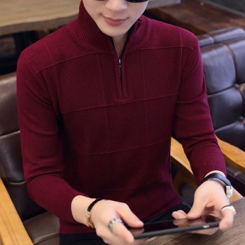 2018 Mens Sweaters Autumn Winter Warm Cashmere Wool Zipper Pullover Sweaters Man Casual Knitwear Plus Size M-XXXL