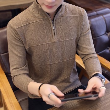 2018 Mens Sweaters Autumn Winter Warm Cashmere Wool Zipper Pullover Sweaters Man Casual Knitwear Plus Size M-XXXL